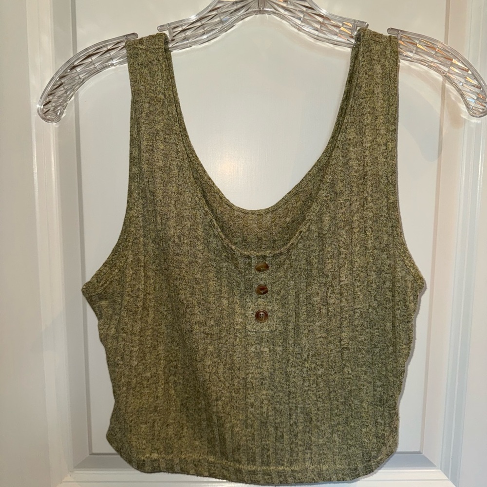 Olive Green Cozy Tank & Shorts Set